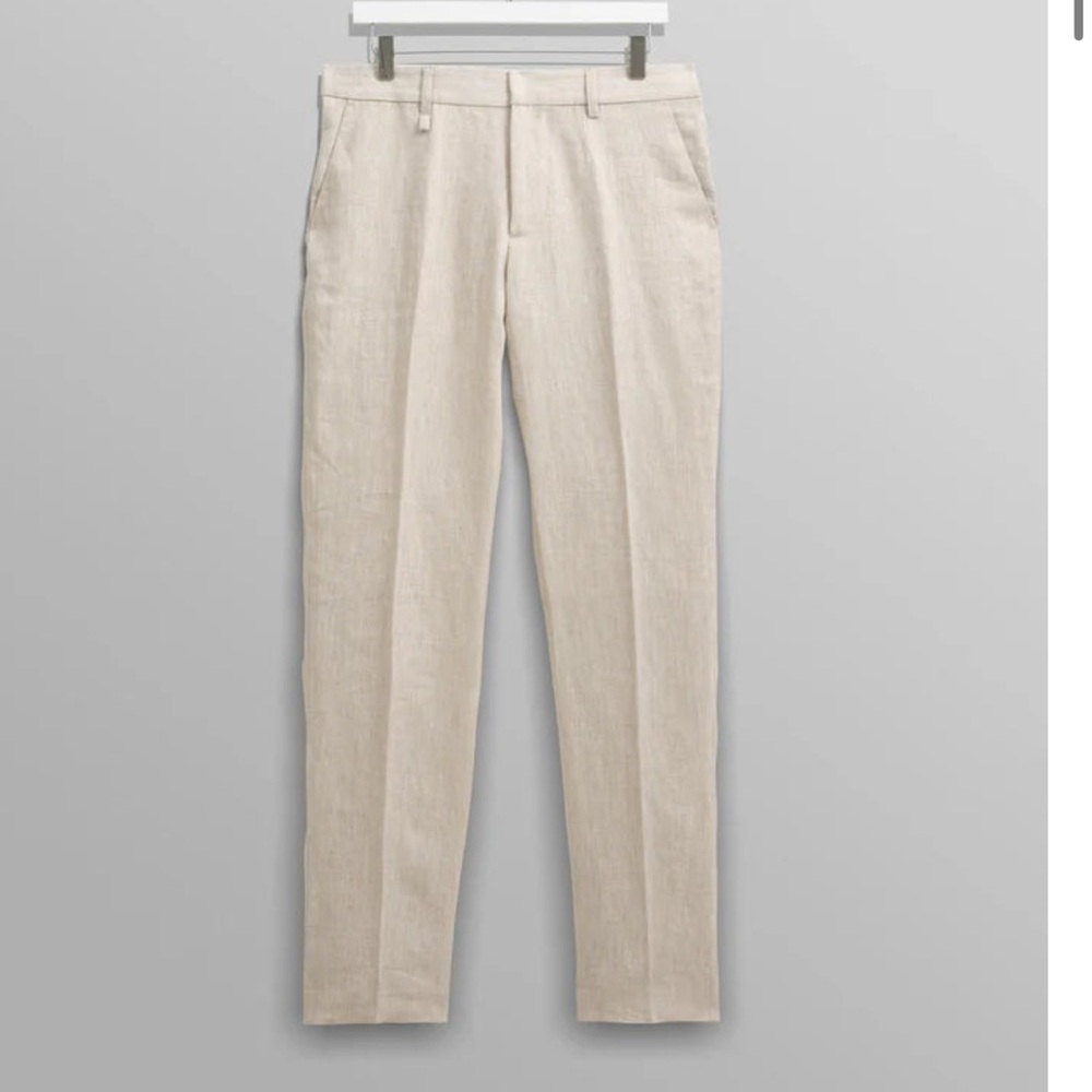 WAX LONDON NATURAL LINEN ALP SMART TROUSER PANT